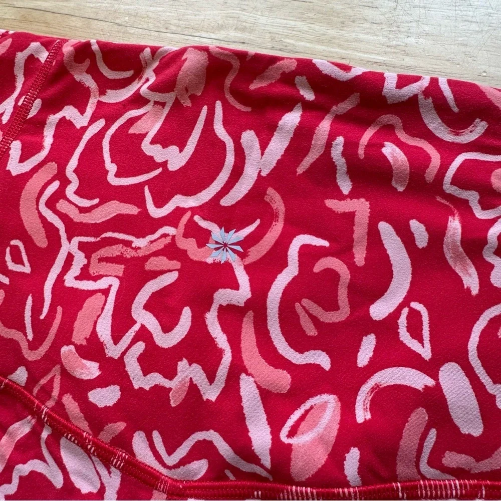 Athleta Leggings Red Pink Plus Size 2X Elation Printed Abstract Floral